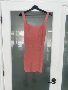 Guess Coral-Pink Bandage Mini Dress